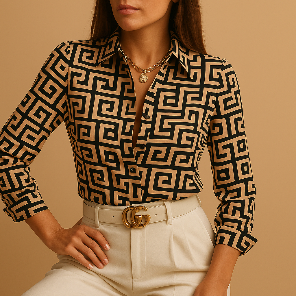 Blouse met kleurrijke print
