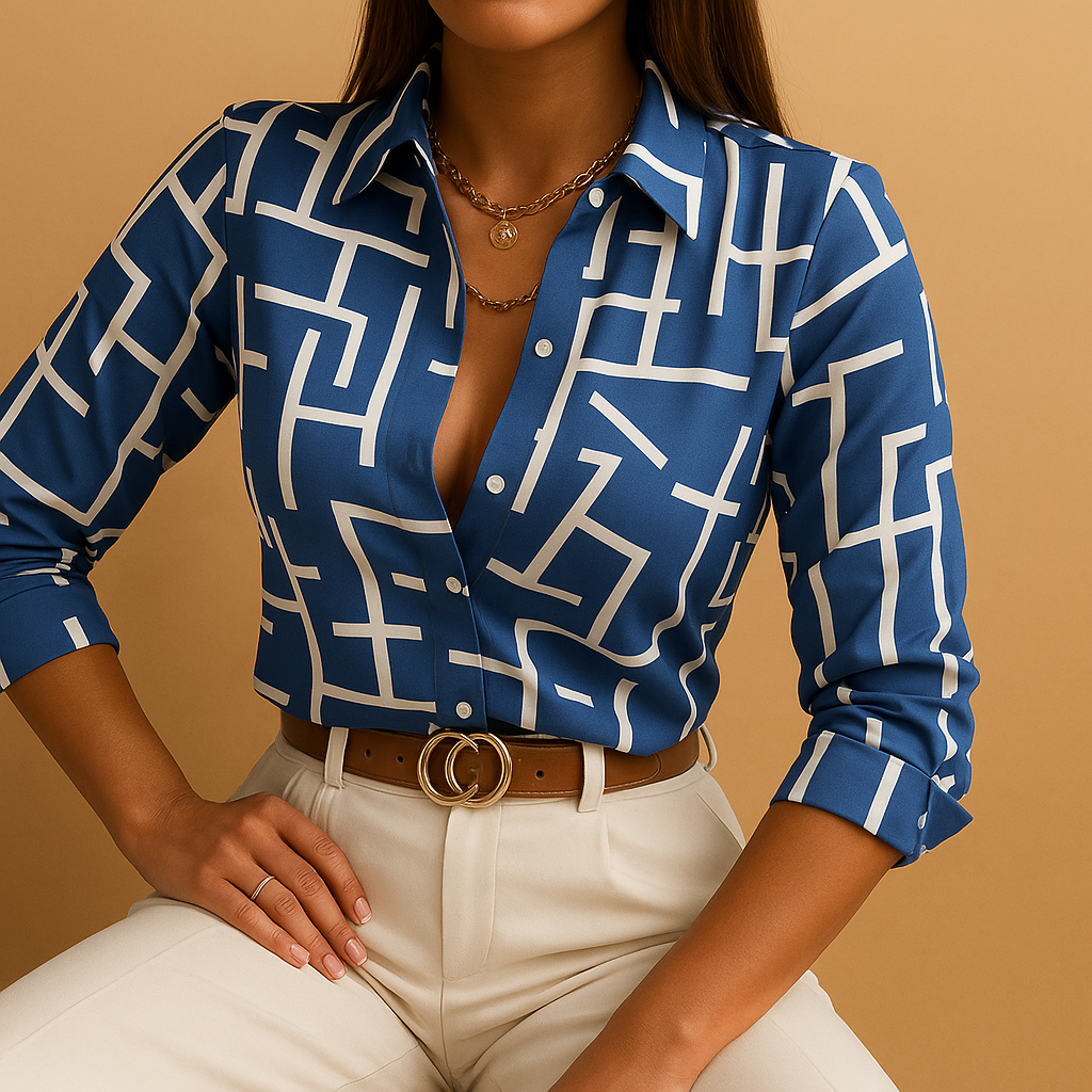 Blouse met kleurrijke print