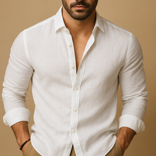 Lichtgewicht zomers overhemd met relaxte pasvorm voor heren