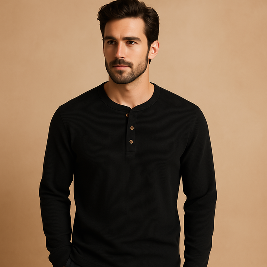 Casual longsleeve overhemd met relaxte pasvorm voor heren