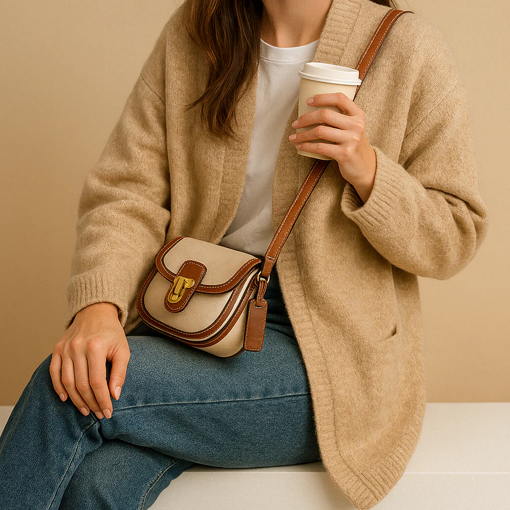 Crossbodytas met klepsluiting en tijdloos design
