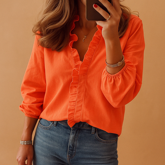 Blouse met ruches voor werk en casual outfits