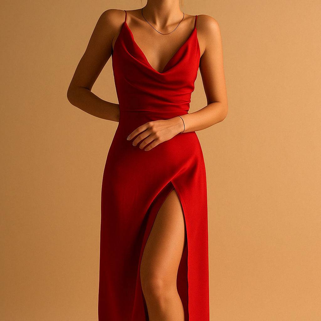 Elegante maxi jurk met V-hals