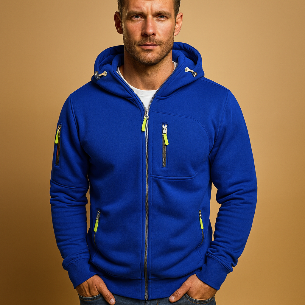 Heren hoodie met rits en capuchon
