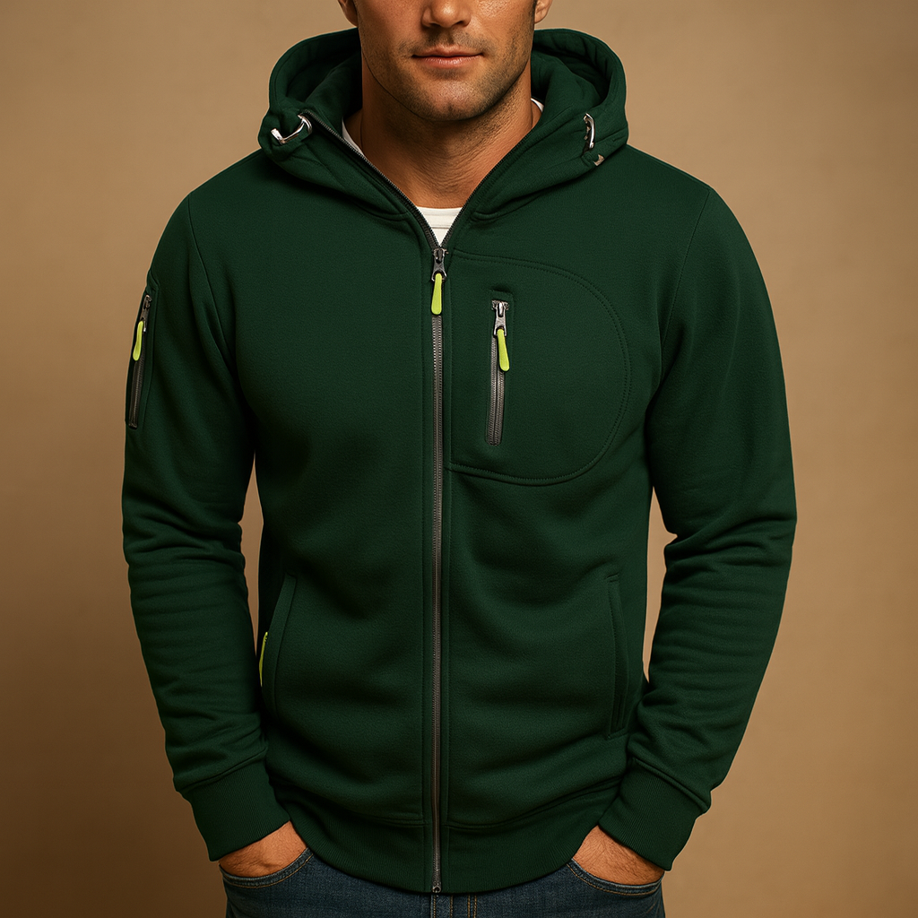 Heren hoodie met rits en capuchon