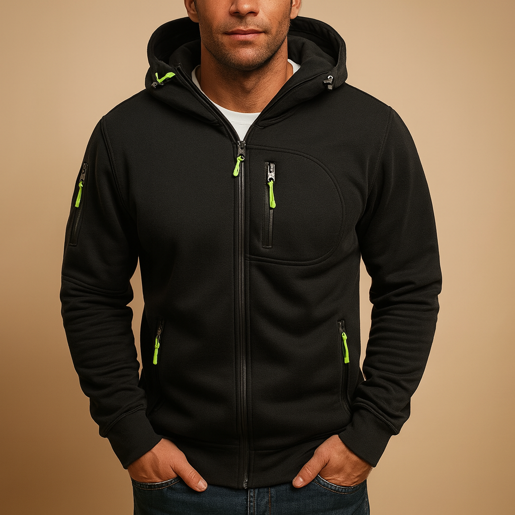 Heren hoodie met rits en capuchon