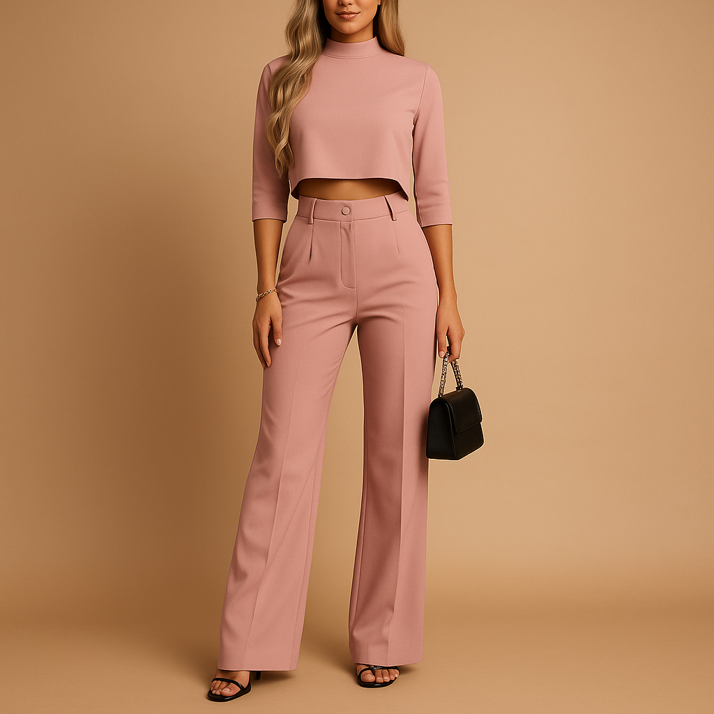 Getailleerde herfstset met top en broek