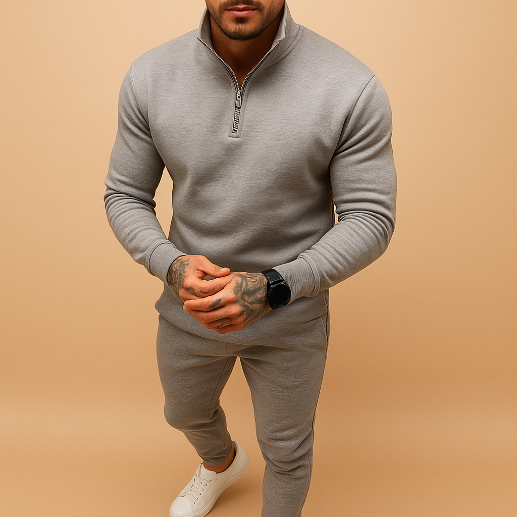 Joggingpak met halve rits trui en broek
