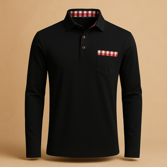 Polo shirt met lange mouwen en kraag voor heren