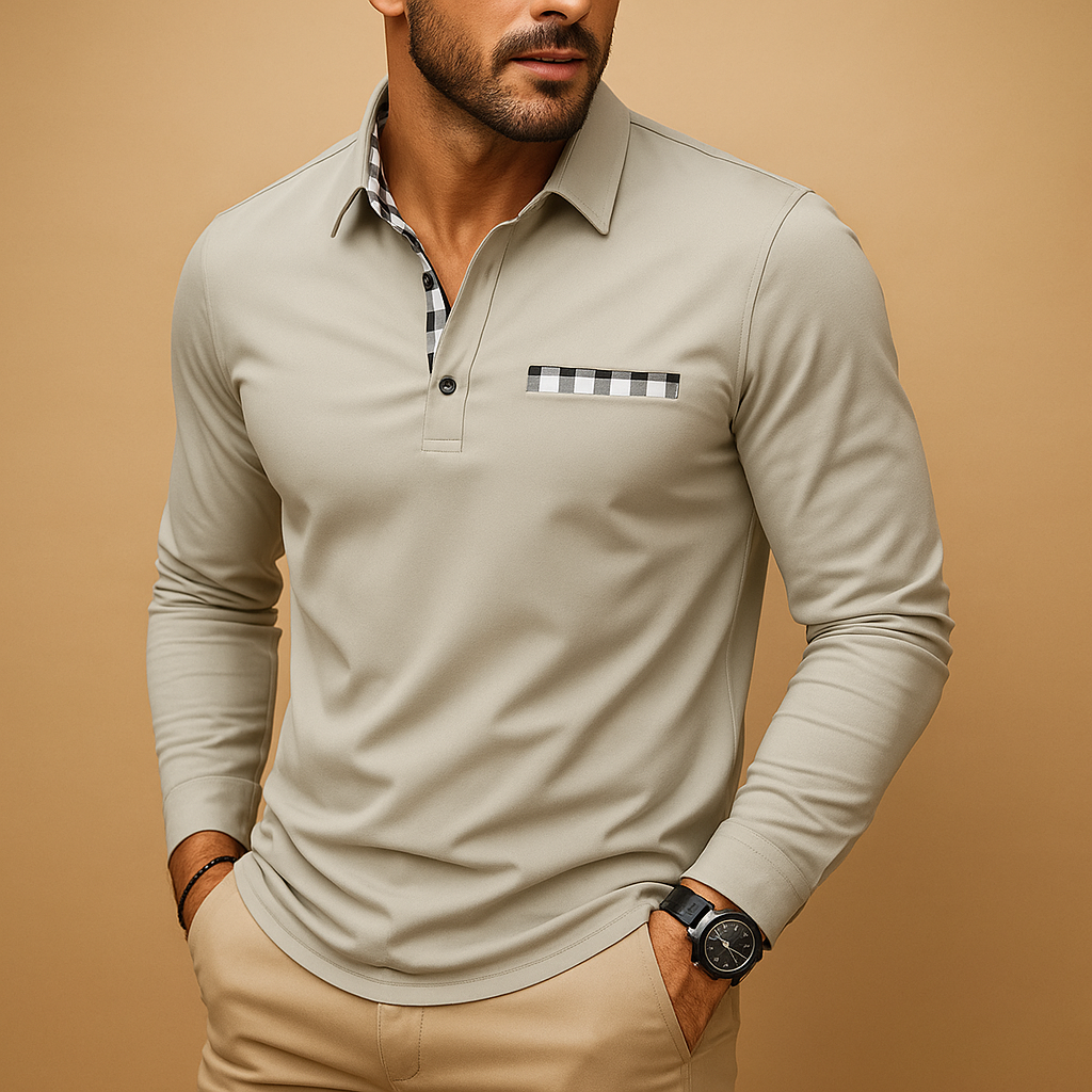 Polo shirt met lange mouwen en kraag voor heren