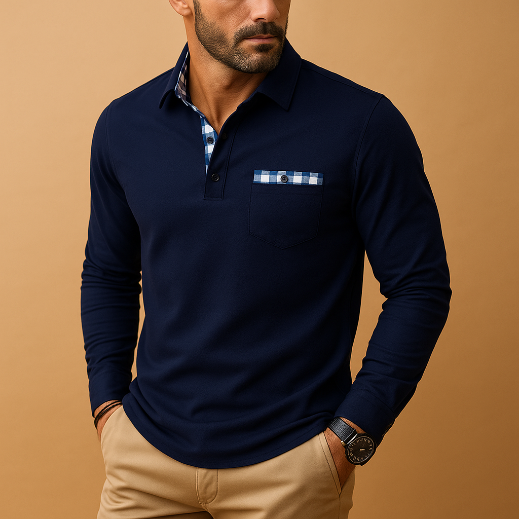 Polo shirt met lange mouwen en kraag voor heren