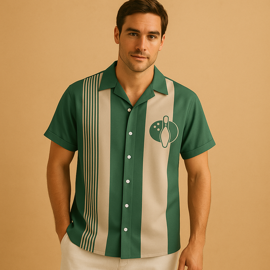 Poloshirt met retro bowlingprint voor heren