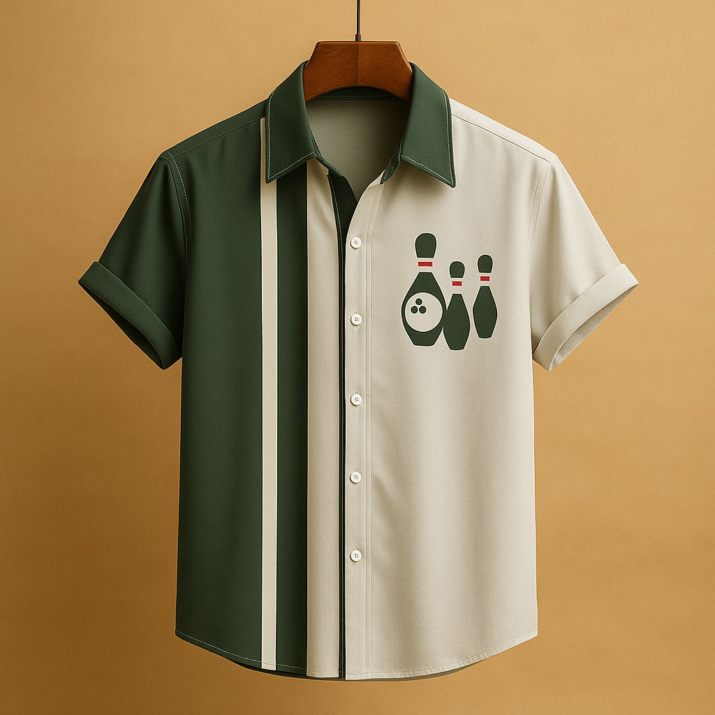 Poloshirt met retro bowlingprint voor heren