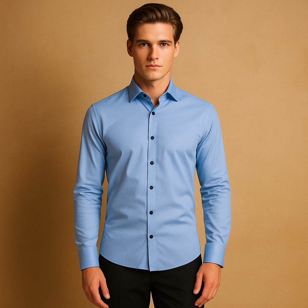 Slim fit overhemd voor heren met stretch