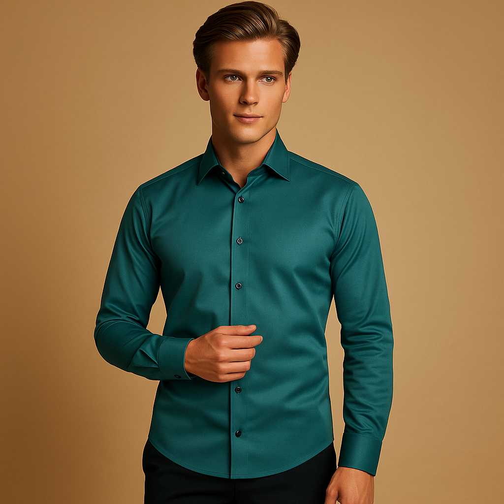 Slim fit overhemd voor heren met stretch