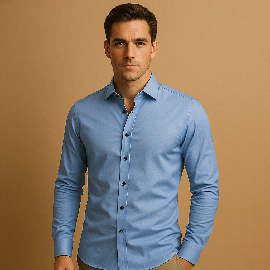 Slim fit overhemd voor heren met stretch