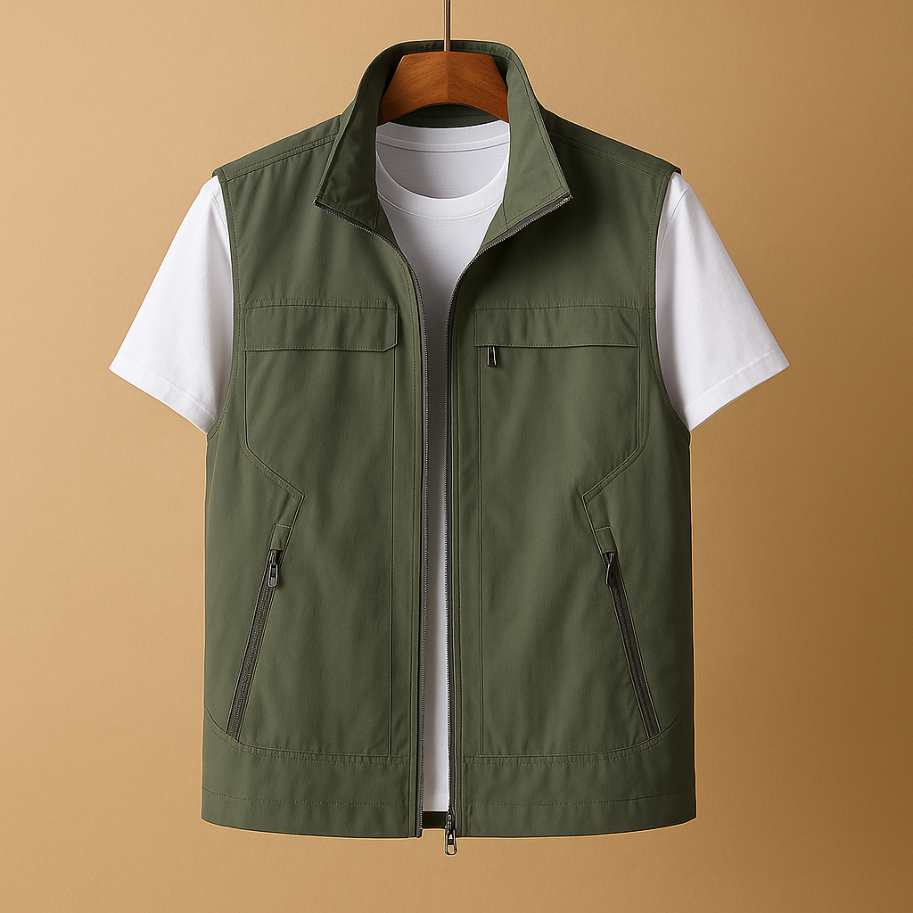 Sneldrogend outdoor cardigan met korte mouwen voor heren