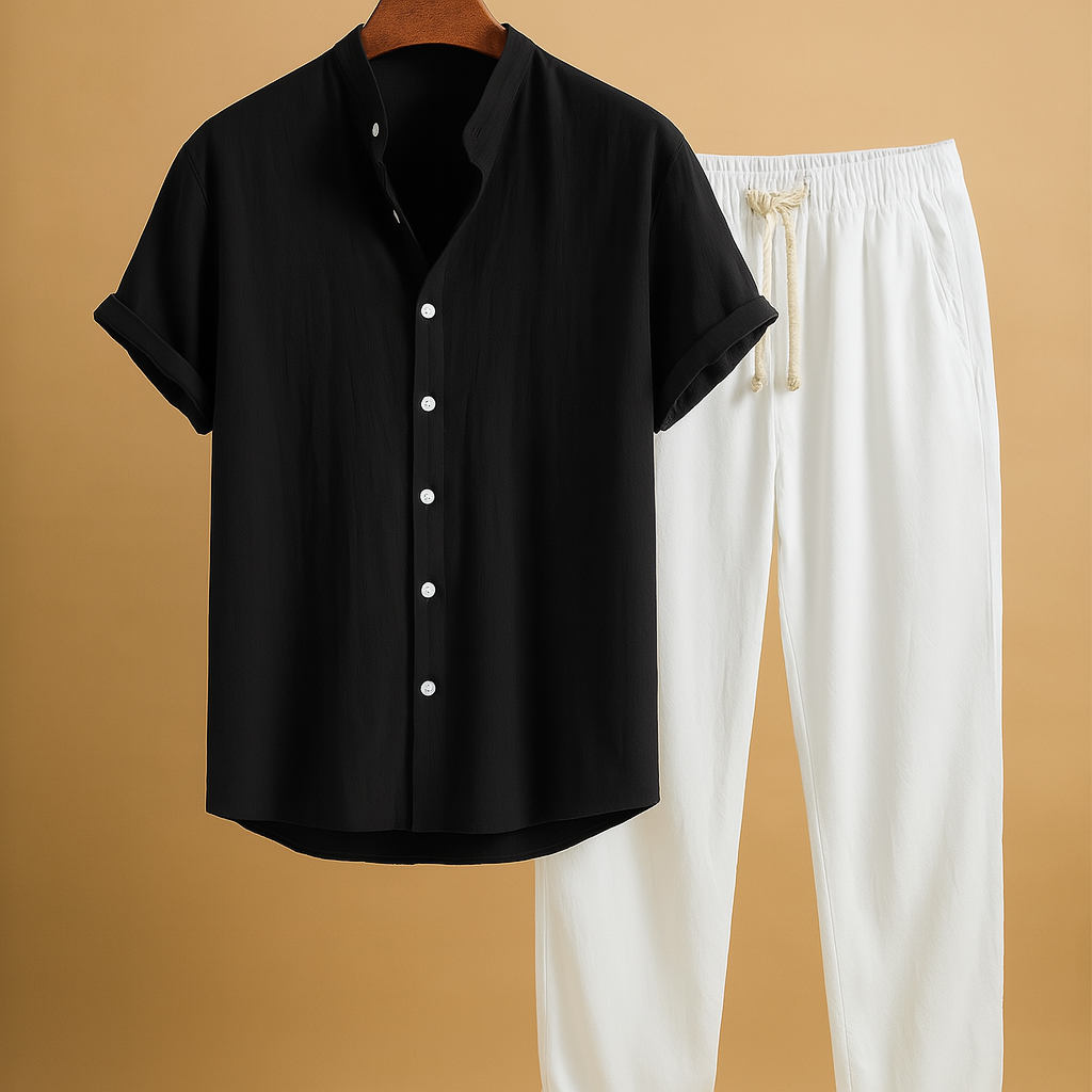 Tweedelige set zomeroutfit voor heren met tijdloos design