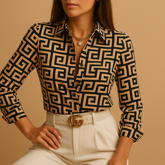 Blouse met kleurrijke print