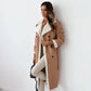 Shearling Elegance - Stijlvolle Vrouwen Double-Breasted Trenchcoat