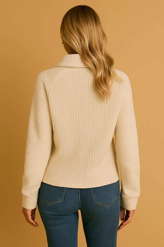 V-hals Gebreide Trui – Warme Wintertrui, Casual, Lange Mouw