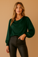 Elegante luchtige satijnen oversized top met wijde mouwen