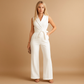 Wikkel jumpsuit met getailleerde pasvorm en wijde pijpen