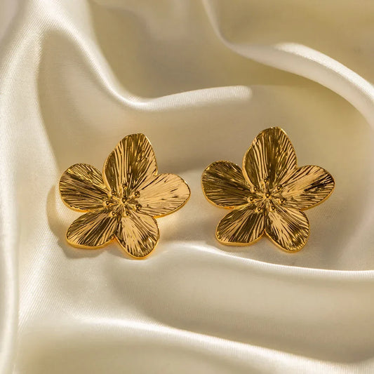 Vintage Gouden Bloem Oorbellen