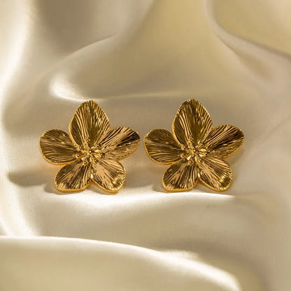 Vintage Gouden Bloem Oorbellen