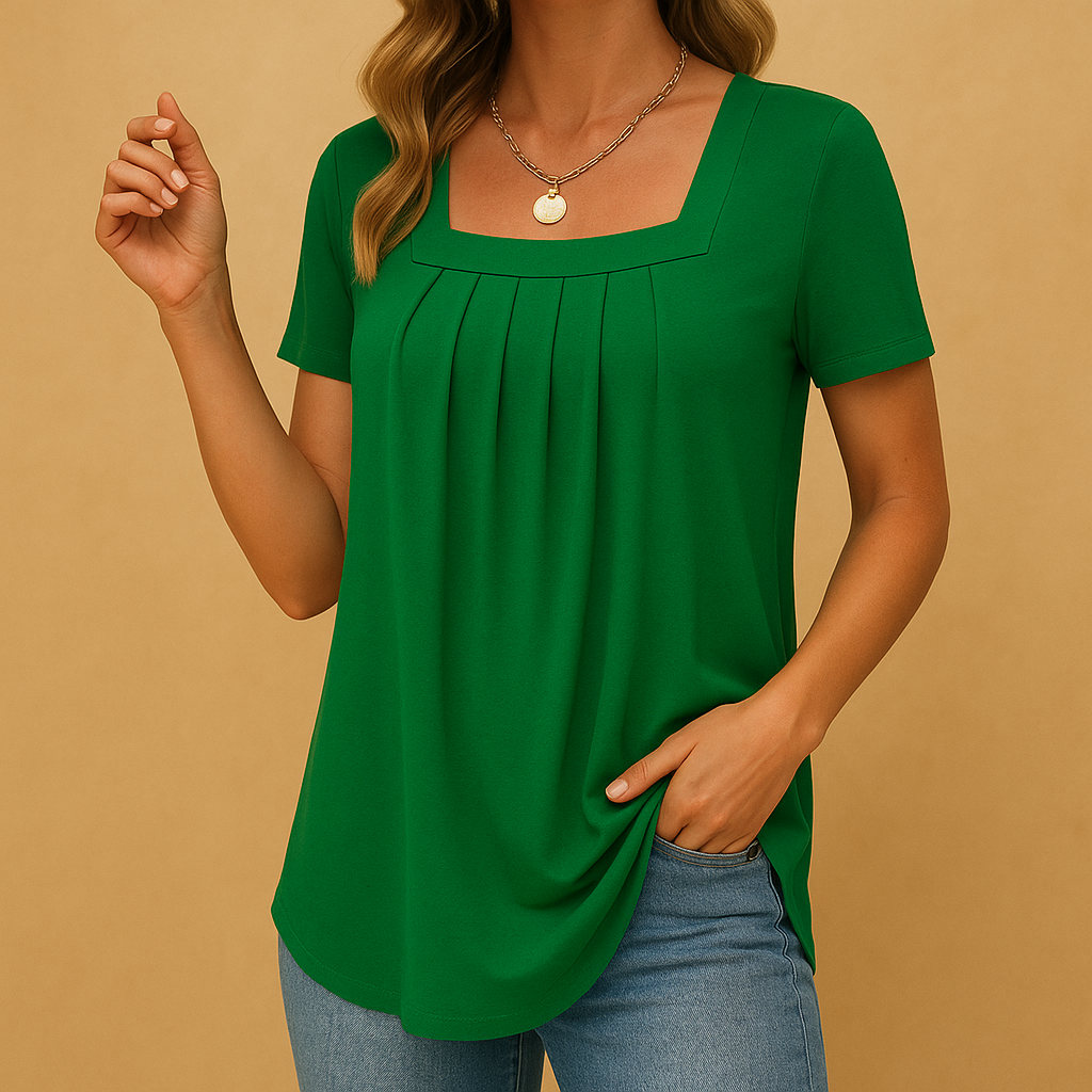 Blouse met vierkante hals en losse pasvorm