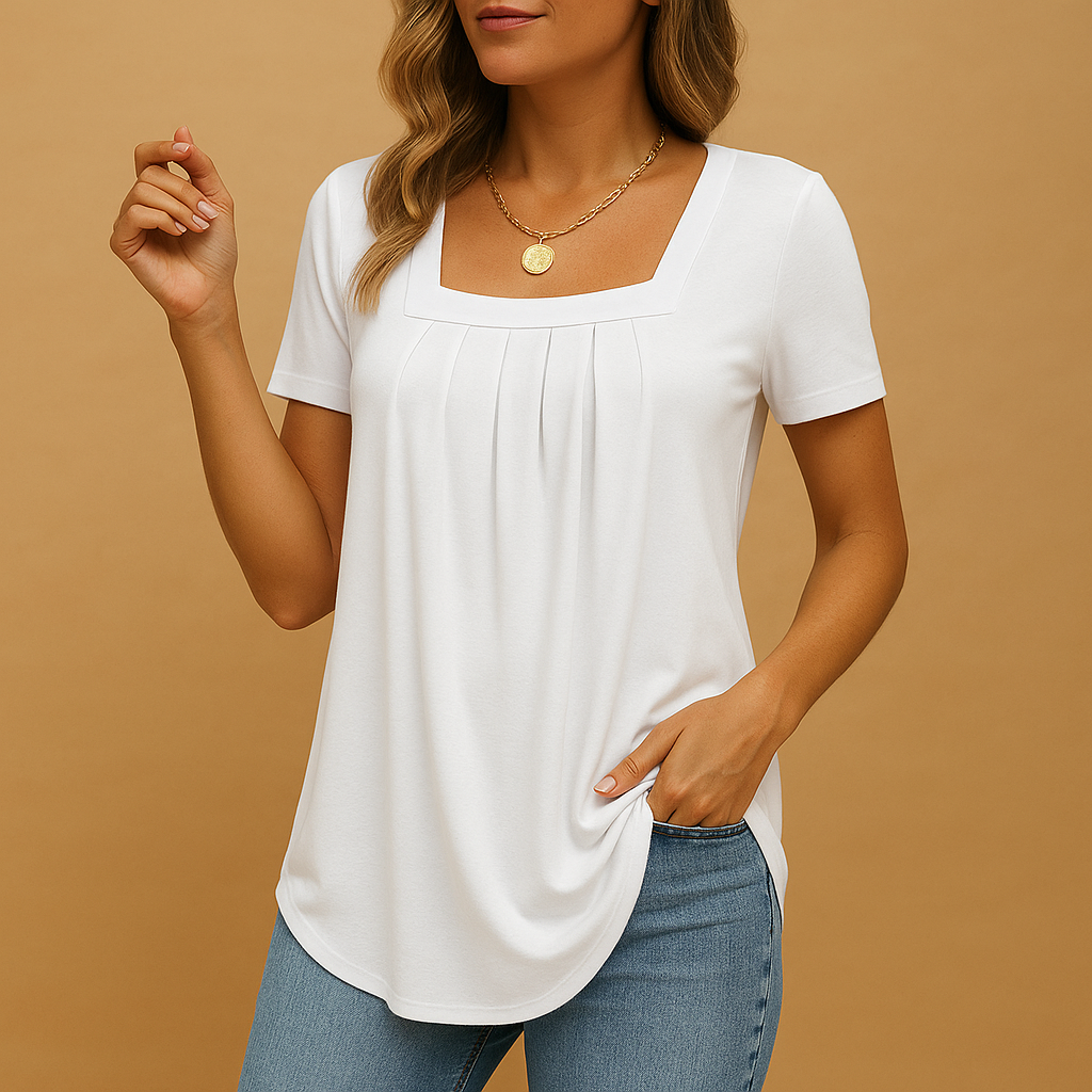 Blouse met vierkante hals en losse pasvorm