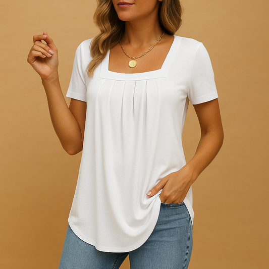 Blouse met vierkante hals en losse pasvorm