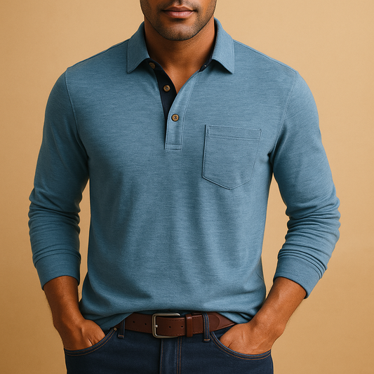 Casual katoenen overhemd voor heren met borstzak