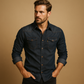 Casual katoenen shirt met lange mouwen voor heren