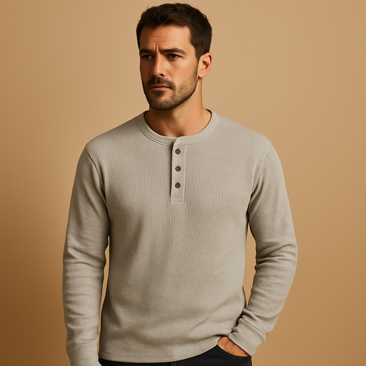 Casual longsleeve overhemd met relaxte pasvorm voor heren