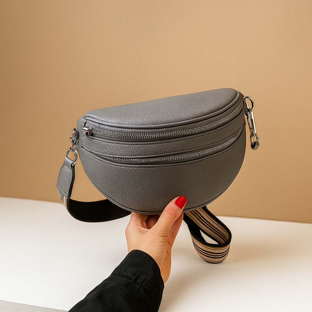 Crossbodytas met dubbele rits en tijdloos ontwerp