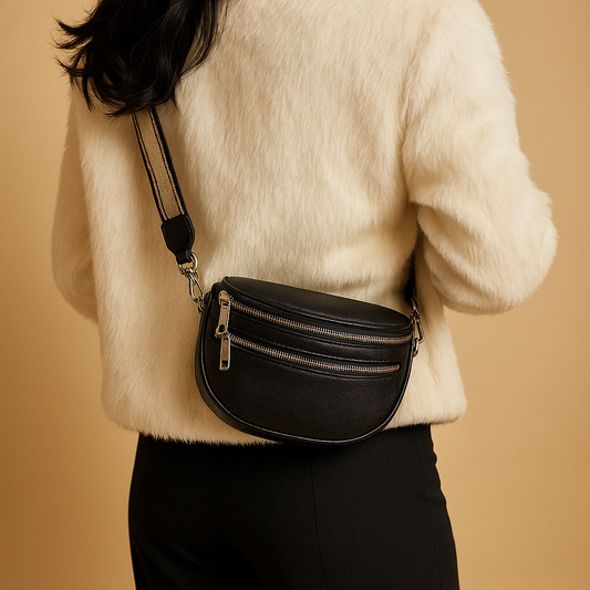 Crossbodytas met dubbele rits en tijdloos ontwerp