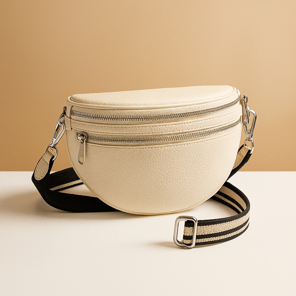 Crossbodytas met dubbele rits en tijdloos ontwerp