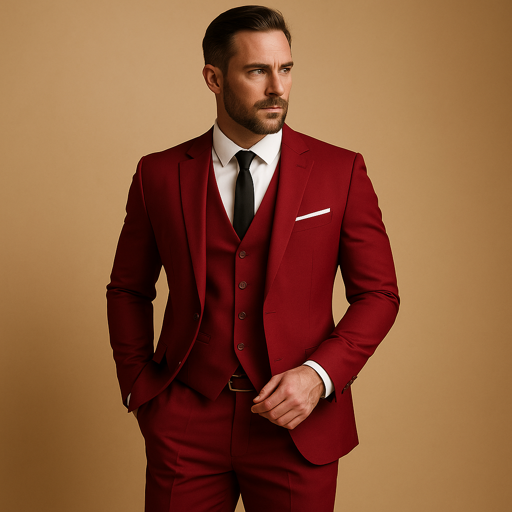 Drieledig slim fit herenpak met blazer en broek