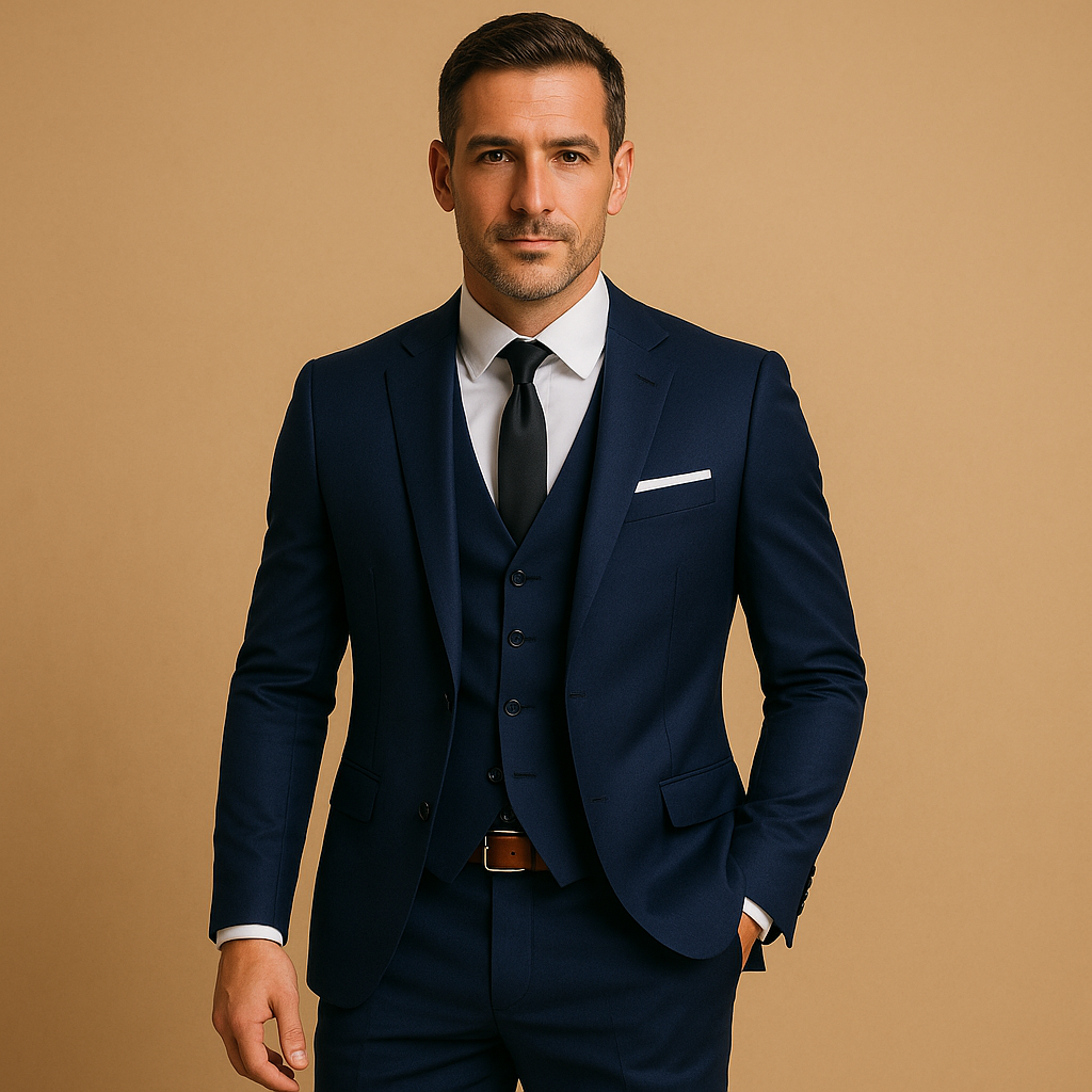 Drieledig slim fit herenpak met blazer en broek