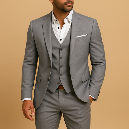 Drieledig slim fit herenpak met blazer en broek