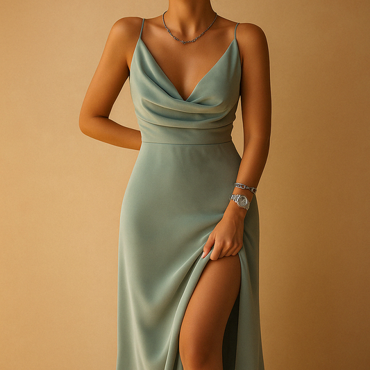 Elegante maxi jurk met V-hals