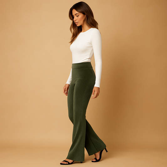 Flared corduroy broek met hoge taille