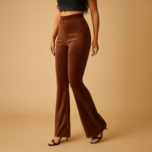 Flared corduroy broek met hoge taille