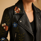 Getailleerd leren jack met ritszakken voor dames | Milou