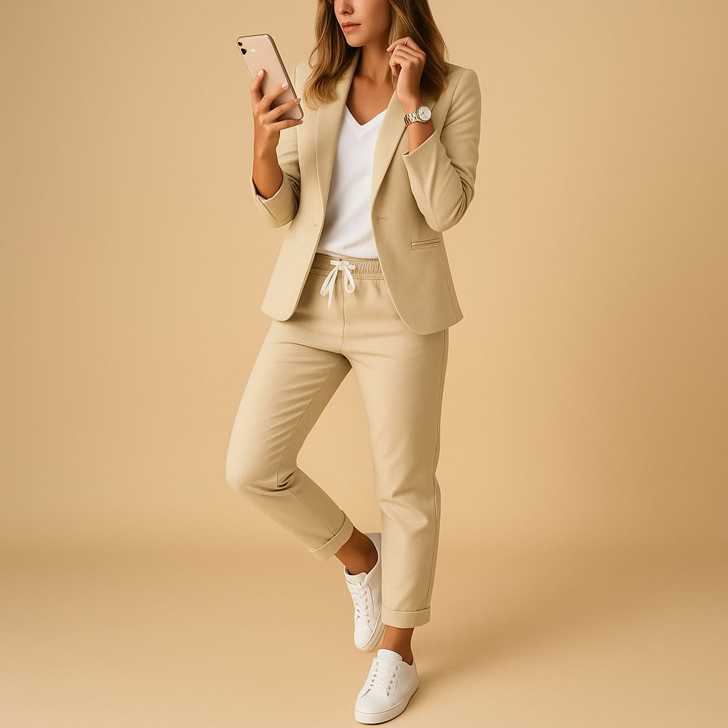 Getailleerde blazer en pantalon