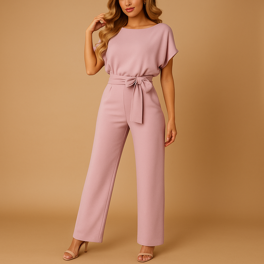 Glitter jumpsuit met halternek en open rug