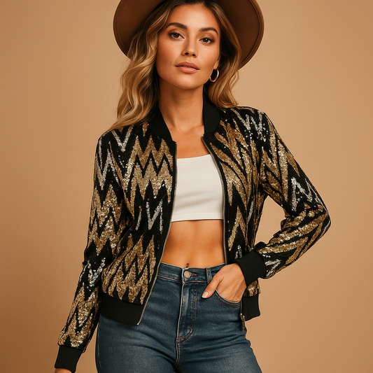 Gouden statement jas voor dames met elegante pasvorm