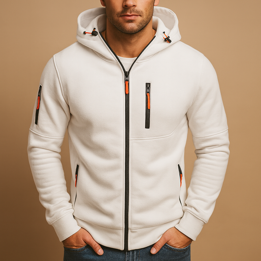Heren hoodie met rits en capuchon