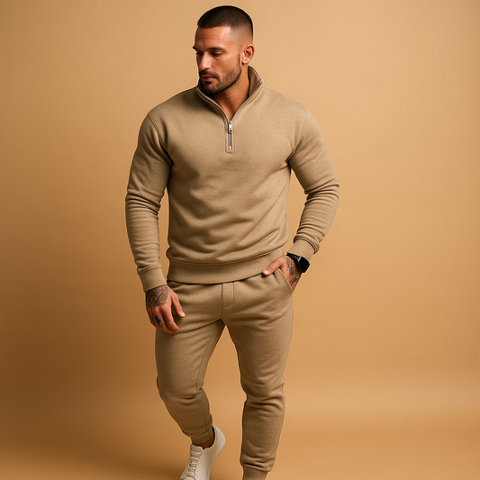 Joggingpak met halve rits trui en broek